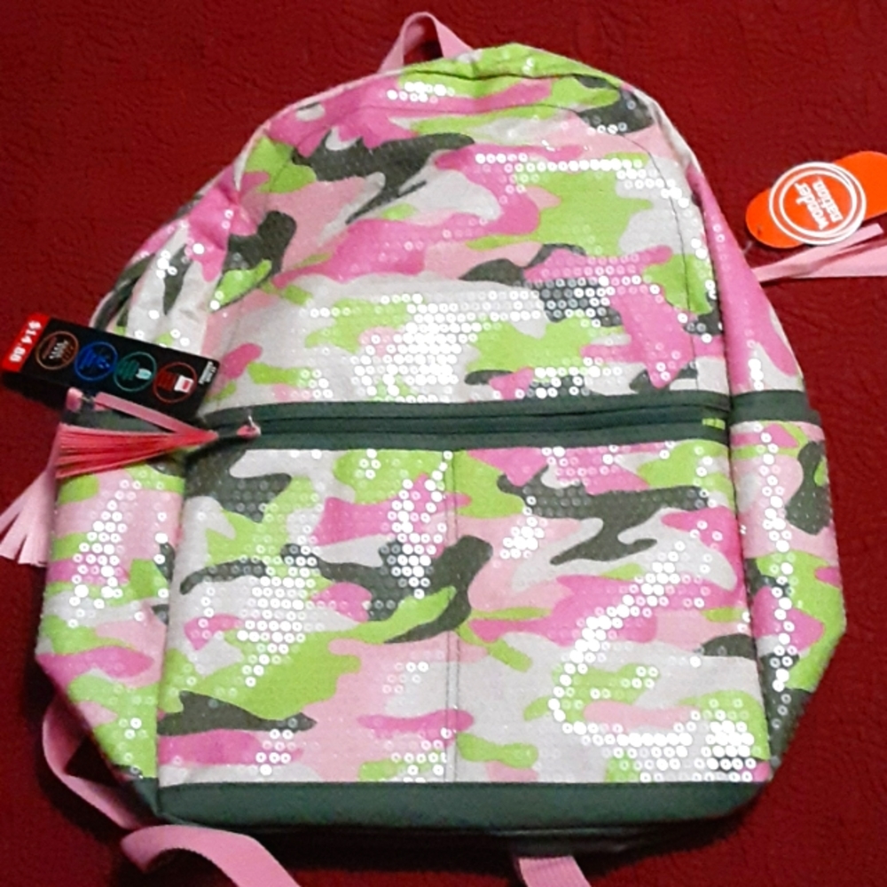 NWT pink camo backpack
